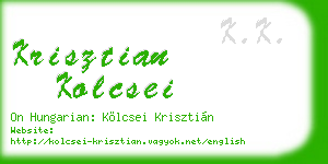 krisztian kolcsei business card
