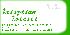 krisztian kolcsei business card